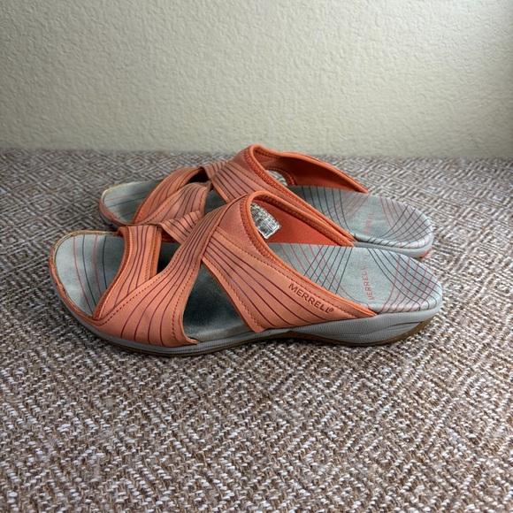 Merrell Sandals Womens Sz 9 Heather Copper Glaze Slide Open Toe Casual Comfy - Picture 3 of 8